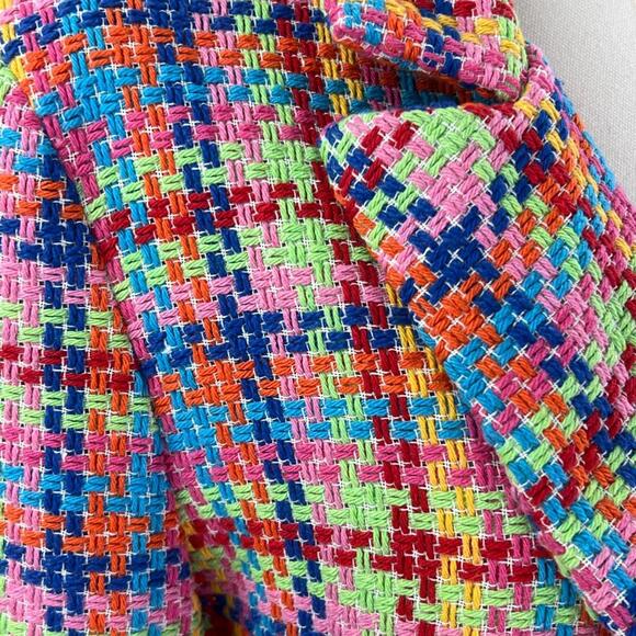 Vanessa Zani Made in Italy Cotton Multicolour Tweed Blazer Size M - Picture 5 of 9
